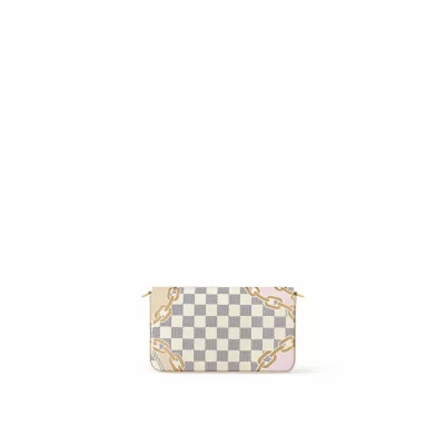 Félicie Pochette Damier Azur Canvas in Damenbrieftaschen und Kleinlederwaren-Geldbörsen mit Kette und Riemen