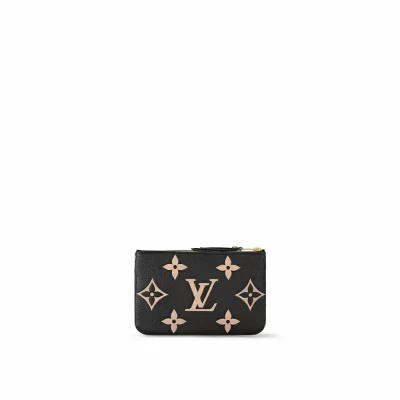 Pochette mit doppeltem Reißverschluss am Riemen zweifarbiges Monogram Empreinte-Leder in Geldbörsen und Kleinlederwaren für Damen Alle Geldbörsen und Kleinlederwaren